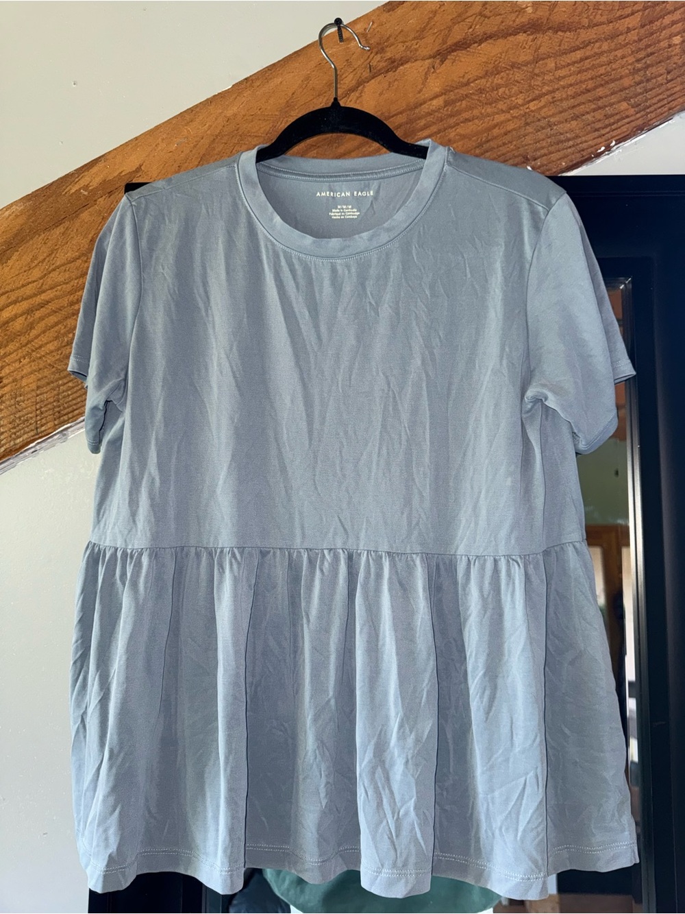 American Eagle Outfitters Light Blue Tiered Short-Sleeve Tee